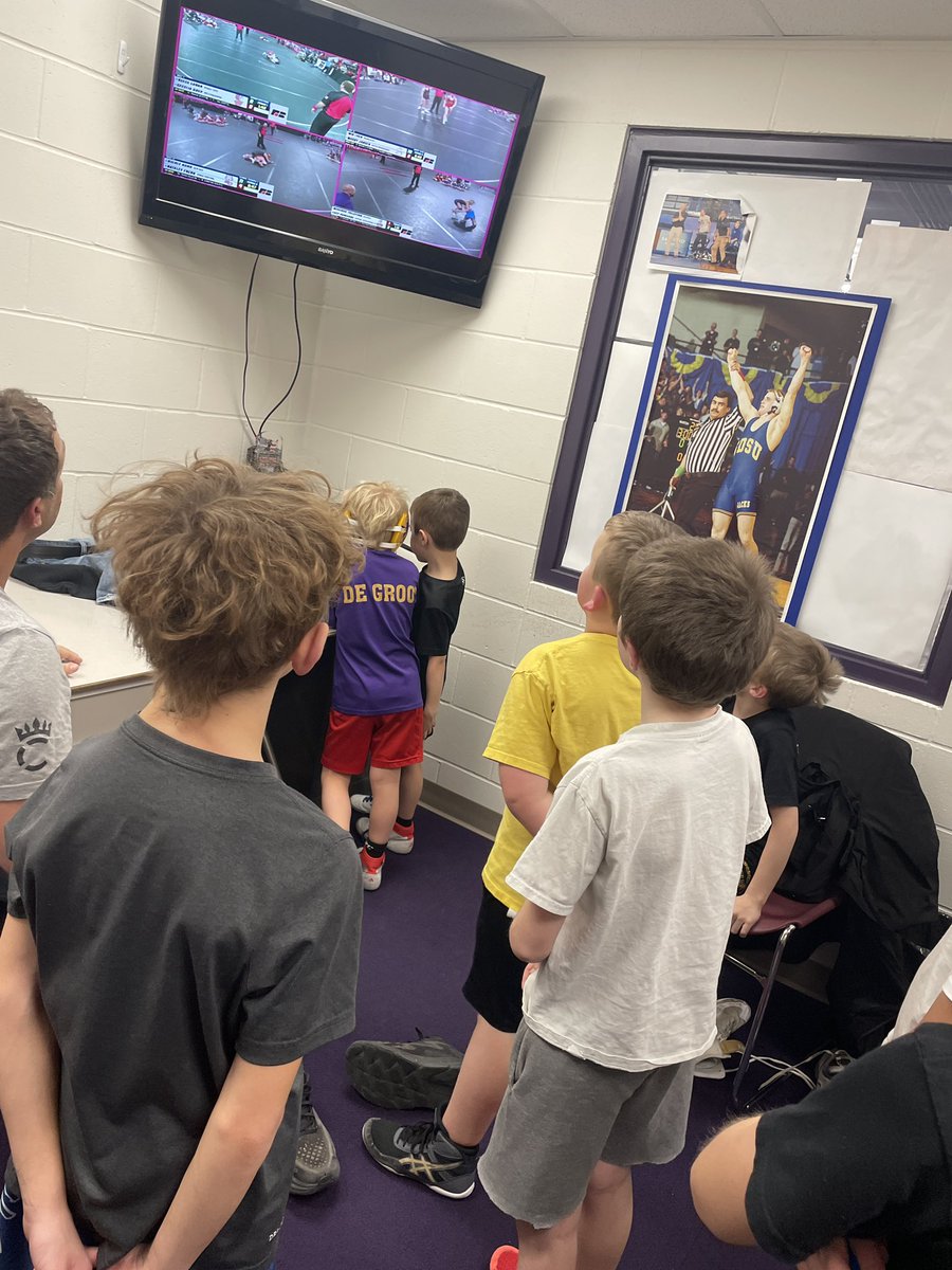 LyonsDenWrestl's tweet image. Lyons Den had to pause AAU practice tonight to watch our girls at the State tournament.