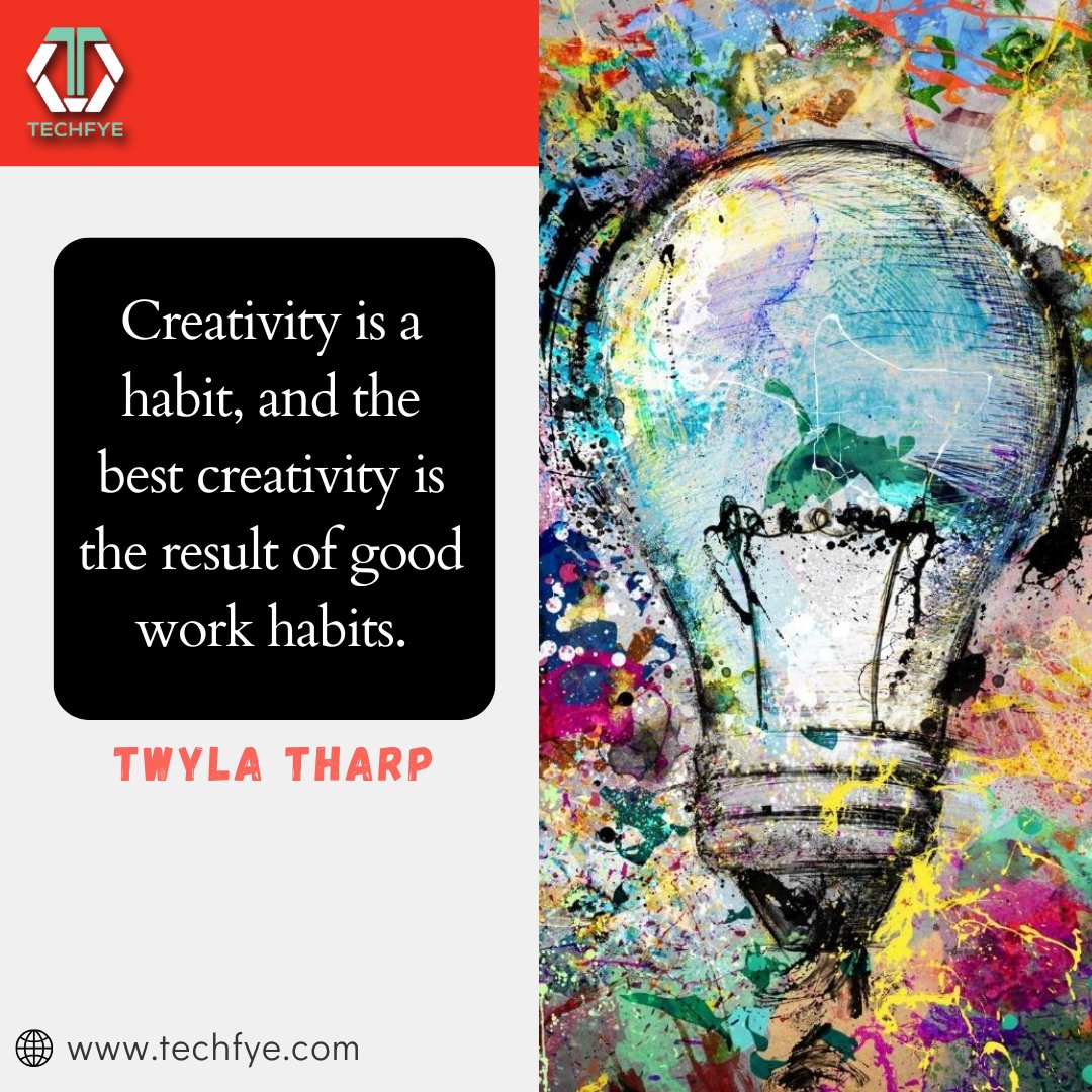 Techfyeinit's tweet image. A disciplined routine is the hallmark of highly innovative people. You are defined by your habits.
#creative #creativity #CreativityUnleashed #creativitymatters #CreativityInAction #InnovativeSolutions #InnovationNation #motivationalquotes #quoteoftheday #quoteoftheweek