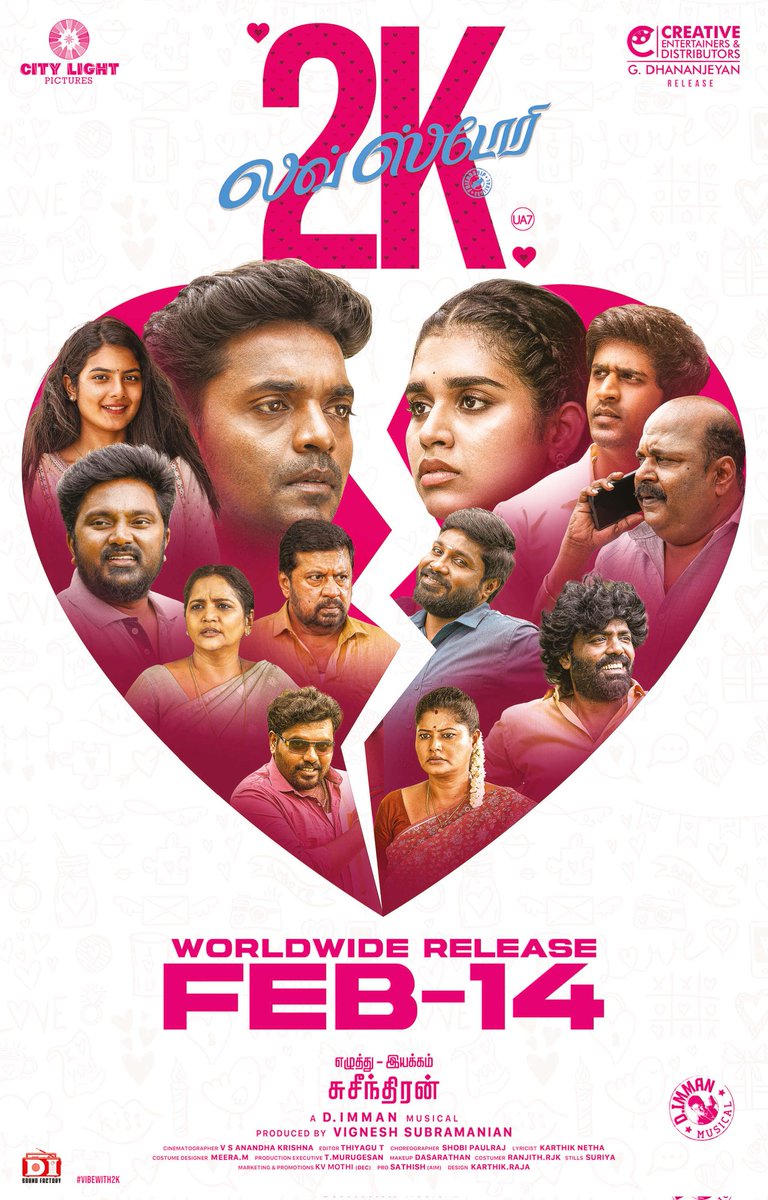 cinemaarattai's tweet photo. #2kLoveStory 🎬  in Theatres From Feb 14 👍

#2kLS #2K #LoveStory @Dir_Susi @immancomposer @iamjagaveer @MeenakshiGovin2 @CityLightPics @Vignesh17935 @Bala_actor @antonybhagyaraj @DushyanthJayap1  @SureshpaArt_dir @thiyaguedit @shobimaster  @iamKarthikNetha @teamaimpr @decoffl https://t.co/kUSG7EU24R