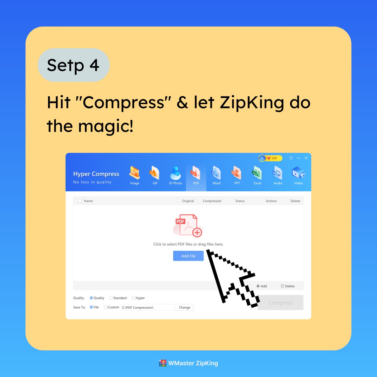 ZipkingOfficial's tweet image. 📄 Compress PDFs for FREE with ZipKing! 🚀

Too large to send? Free up space with one-click PDF compression – fast, easy &amp;amp; no quality loss!

📥 Try it now! 👉 2ly.link/23s8h

#ZipKing #FreePDFCompression #ReduceFileSize #TechTools