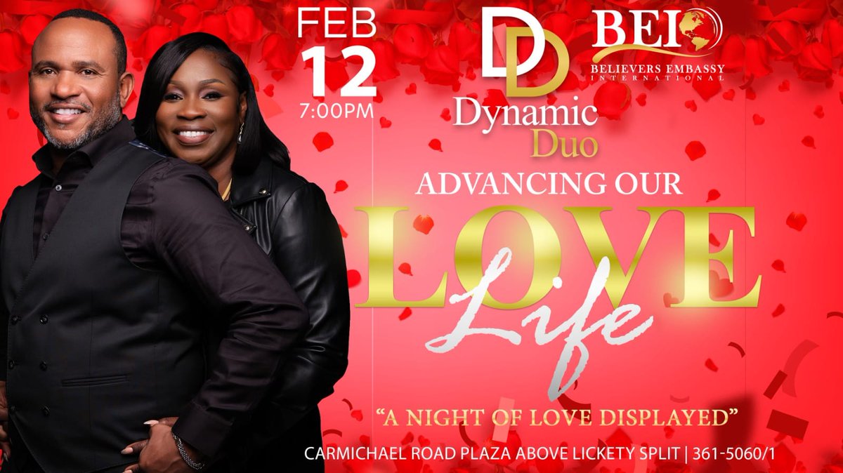 ChristopherNix5's tweet photo. ♥️ A NIGHT OF LOVE ❤️ 
Calling all Engaged and Married Couples, join  Dr. Stephen and Pastor Nadine Munroe, along with the Dynamic Duo's Ministry this coming Wednesday 12th, February 2025 at 7pm as we gather at  Believers Embassy International, Carmichael Road above Lickety Split https://t.co/Ih01IwtEnQ