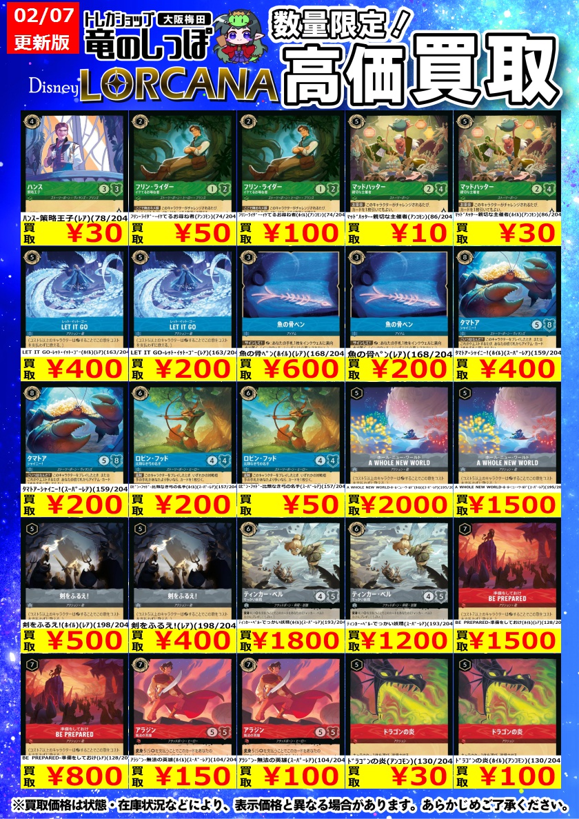 高価買取情報 #ロルカナ #ディズニーロルカナ #梅田しっぽのロルカナ