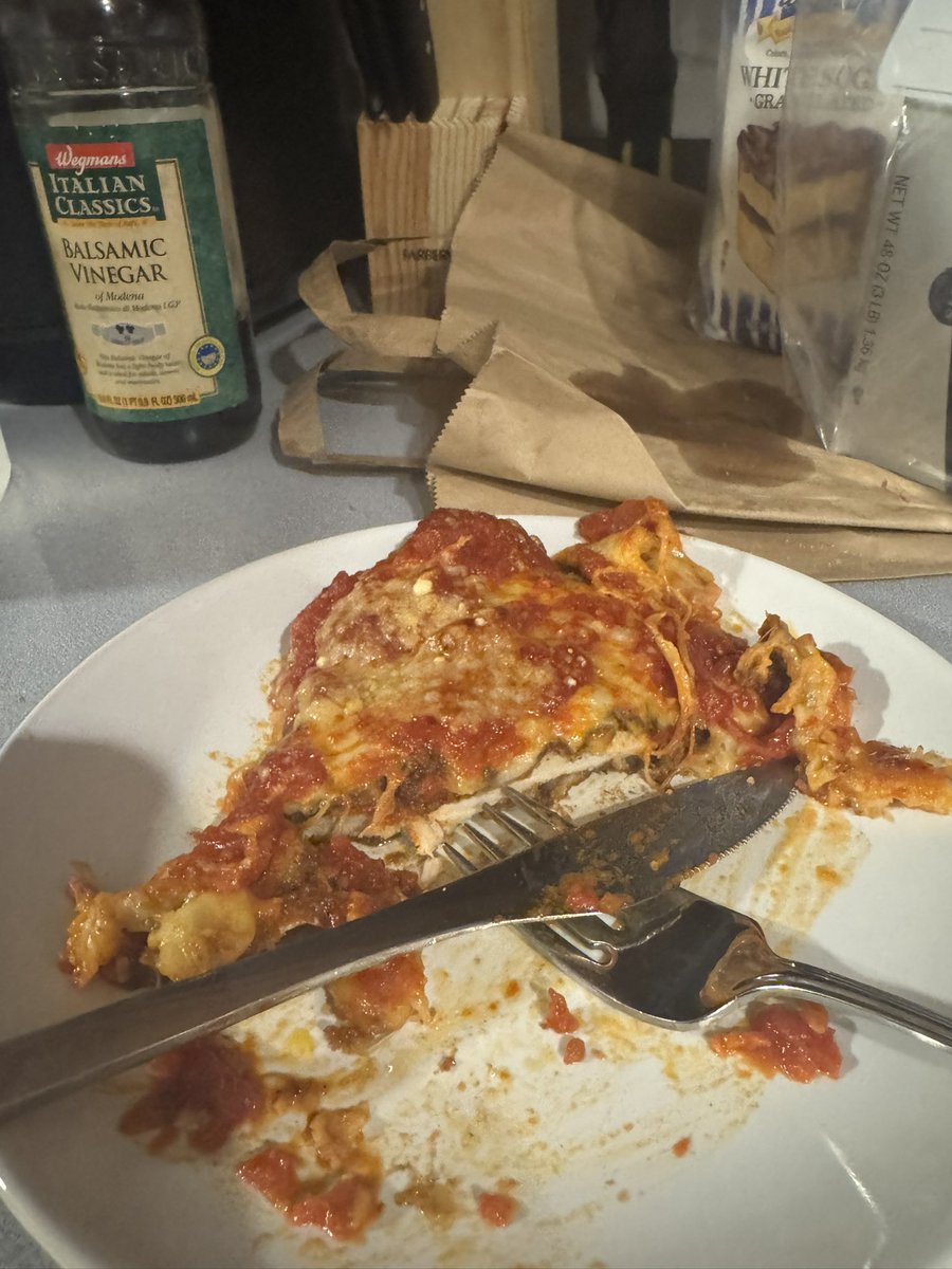 bstreetbuzz's tweet photo. @Buccigross Halfway done with it it’s so good, but we got a homemade sauce with mozz, provolone, and parm… Thoughts? https://t.co/WcY6knQSpC