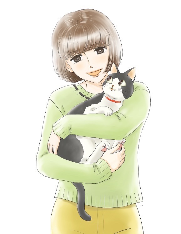 「猫と暮らすようになって当たり前に抱っこしたり膝に載せたりしてそこから伝わる温もり」|ふくだもとこ@オフィシャルのイラスト