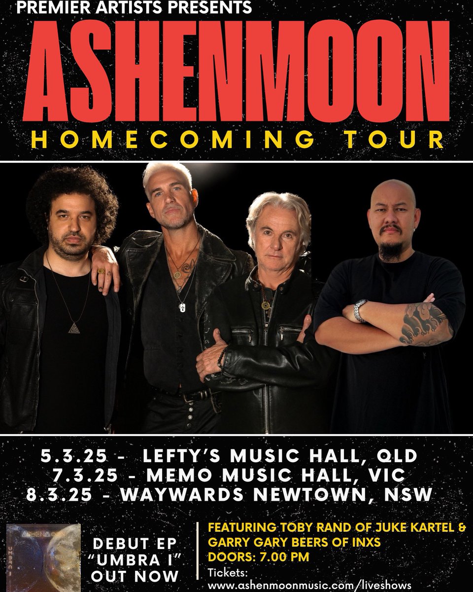 <a href="/AshenMoonMusic/">AshenMoon</a> Tour Update: Due To Scheduling Conflicts The Coolangatta Show Has Been Cancelled… Refunds Available At Point Of Purchase 

All Remaining Shows Will Go Ahead..