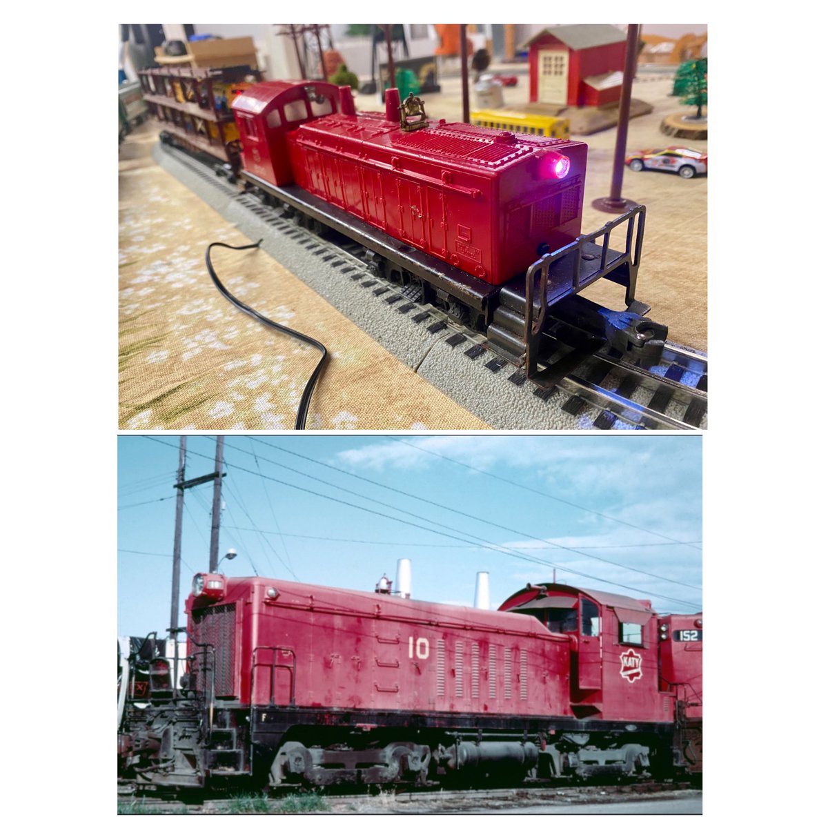 AshleyDeMoss7's tweet image. My 1955 EMD Missouri-Kansas-Texas NW2 B-B switcher locomotive #DieselLocomotive #Switcher #SwitchEngine #DieselSwitcher #MissouriKansasAndTexasRailroad #KatyRailroad #EMDNW2 #NWTDiesel #Lionel #LionelTrain #LionelMKTNW2Switcher600