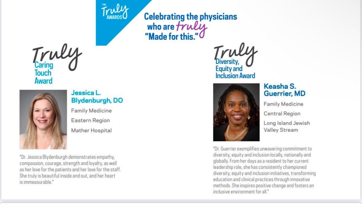 NorthwellHealthDOFM (@northwellfammed) on Twitter photo Congratulations to our <a href="/NorthwellHealth/">Northwell Health</a> <a href="/ZuckerSoM/">Zucker School of Med</a> #FamilyMedicine physicians, Dr. J. Blydenburgh & Dr. K. Guerrier on being finalists for the #TrulyAwards in the Caring Touch and Diversity, Equity & Inclusion categories respectively. Congratulations to our <a href="/NorthwellHealth/">Northwell Health</a> <a href="/ZuckerSoM/">Zucker School of Med</a> #FamilyMedicine physicians, Dr. J. Blydenburgh & Dr. K. Guerrier on being finalists for the #TrulyAwards in the Caring Touch and Diversity, Equity & Inclusion categories respectively.