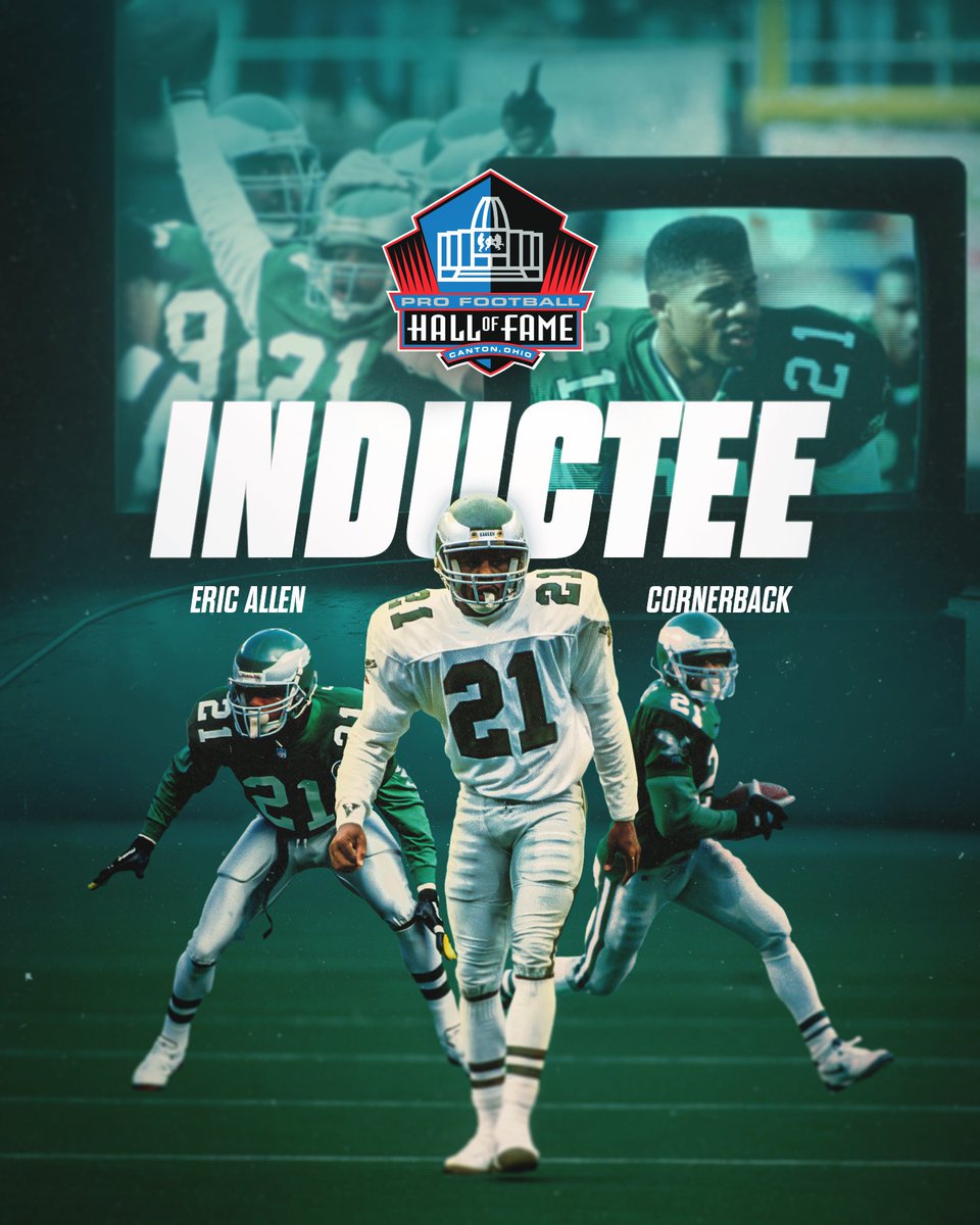 Philadelphia Eagles (@eagles) on Twitter photo He's IN 👏
Former Eagles Cornerback, Eric Allen is a 2025 Pro Football Hall of Famer!
<a href="/EricAllen619/">Eric Allen</a> | #FlyEaglesFly He's IN 👏
Former Eagles Cornerback, Eric Allen is a 2025 Pro Football Hall of Famer!
<a href="/EricAllen619/">Eric Allen</a> | #FlyEaglesFly