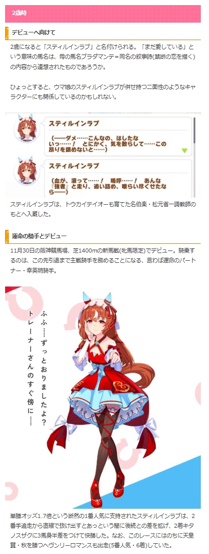 競馬好きライターがおくる史実コラム、今回の主役はス育成ウマ娘への