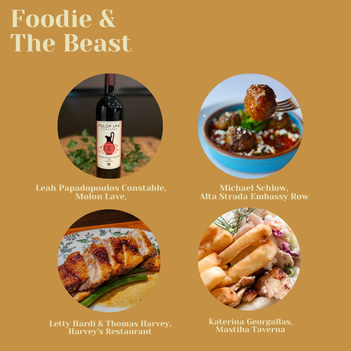 #ICYMI: On the last episode of #FoodieAndTheBeast 🍷⬇️

Leah Papadopoulos Constable (<a href="/MLVineyards/">Molon Lave Vineyards</a>) | <a href="/MichaelSchlow/">Michael Schlow</a> (<a href="/AltaStrada_DC/">Alta Strada DC</a>) | Letty Hardi &amp; Thomas Harvey (#HarveysVA &amp; @triciawdc) | Katerina Georgallas (<a href="/UnionMarketDC/">Union Market District</a> &amp; #MastihaTaverna)
thelistareyouonit.com/foodie--the-be…