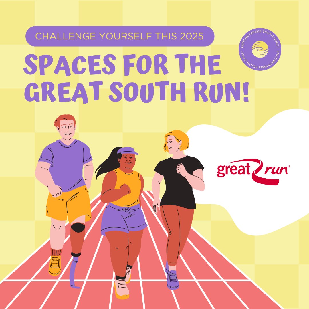 Endometriosis South Coast #WOW winners (@endosouthc) on Twitter photo 🌟 We still have exclusive spaces available for this year’s Great South Run, happening on Sunday, 19th October in Southsea! 🏃♂️🏃♀️
📅 When: Sunday, 19th October
📍 Where: Southsea
📧 To secure your place, email alix@endometriosissouthcoast.com
#GreatSouthRun #TeamEndo 🌟 We still have exclusive spaces available for this year’s Great South Run, happening on Sunday, 19th October in Southsea! 🏃♂️🏃♀️
📅 When: Sunday, 19th October
📍 Where: Southsea
📧 To secure your place, email alix@endometriosissouthcoast.com
#GreatSouthRun #TeamEndo