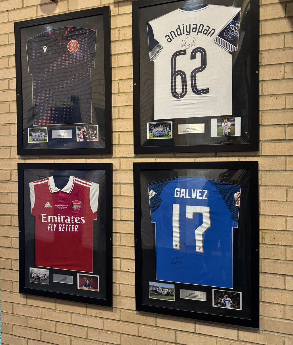 Our Alumni Wall is looking fantastic this Friday! 

Our 4 framed match worn and signed shirts display the recent achievements of these amazing past students. We hope these will act as inspiration to all students who will walk past them everyday in the sportshall lobby🔥