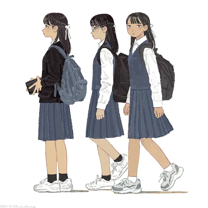 髪型がおそろいの学生さんを見た 