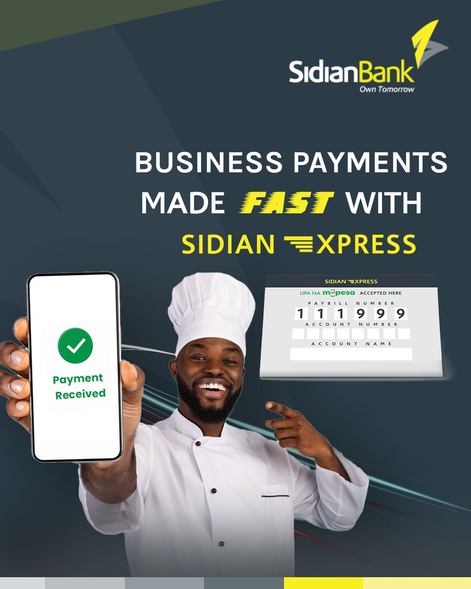 SidianBank's tweet image. Simplify your biz and make payments run smoothly with Sidian Xpress 💸 Our Till solution offers prompt payments and no transaction charges to make your operations seamless. Visit our website or a branch near you to learn more.

#SeamlessPayments
#SidianXpress
#BusinessTill