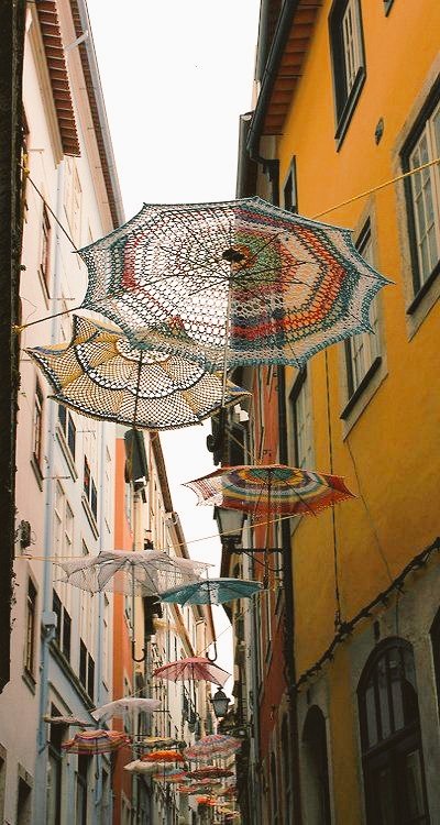 womensart1's tweet photo. Street decoration, Coimbra, Portugal as part of the country's flourishing Movimento Yarn Bombing #womensart https://t.co/Imy3FGjV0c