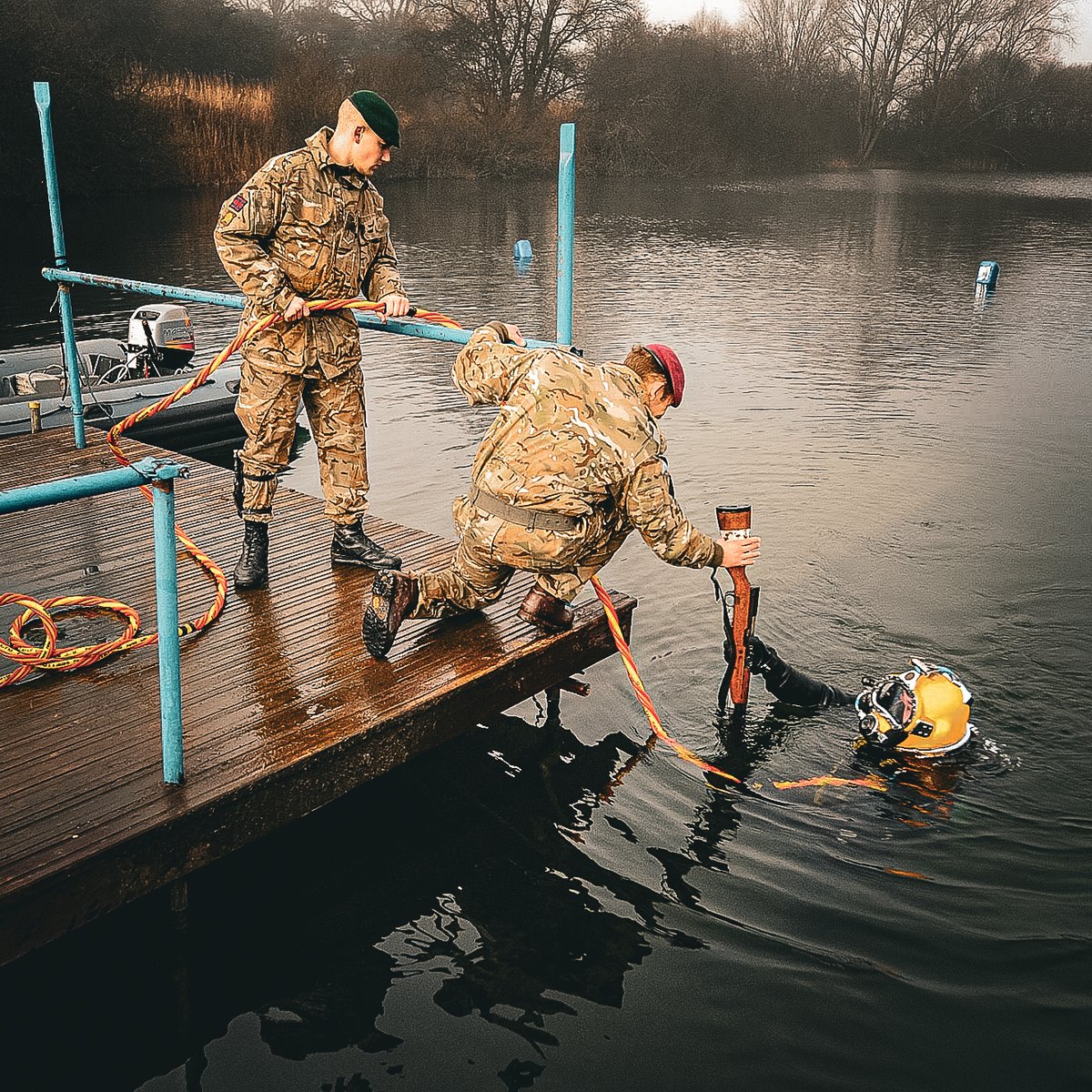 Proud_Sappers's tweet photo. 🌊 Taking the plunge into the weekend like... 🌊

💥 Meet our #SapperDivers – skilled to world-class commercial standards, diving to depths of up to 50m! 🌊⚡

#SapperFamily #SapperSmart #BritishArmy https://t.co/GdgHSikqj2