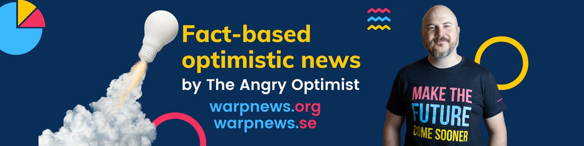 MathiasSundin's tweet image. 4 left to 18 000 subscribers to my free newsletter with fact-based optimistic news on technology, science and human progress.

Sign up at warpnews .se or warpnews .org