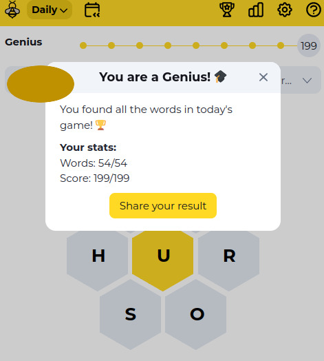 victorpd_art_ni's tweet photo. I reached the Genius 🎓 level in Spelling Bee.
My stats:
Words: 54/54
Score: 199/199
Play Spelling Bee 🐝 https://t.co/ixlS2g6Ino #spellingbee #spellbee #spell #writer #writers #WritingCommunity #wordle #words #quiz #Quizzes #smart #intelligent #NERDS #nerdstar #puzzle #puzzles https://t.co/OKtBhBtSPt