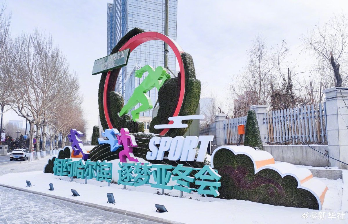 viola_yee1's tweet photo. 哈尔滨下雪了！亚冬会今晚开幕，这氛围感拉满了。#亚冬会 #AsianWinterGames #Harbin #harbin https://t.co/R36pCHMO3D