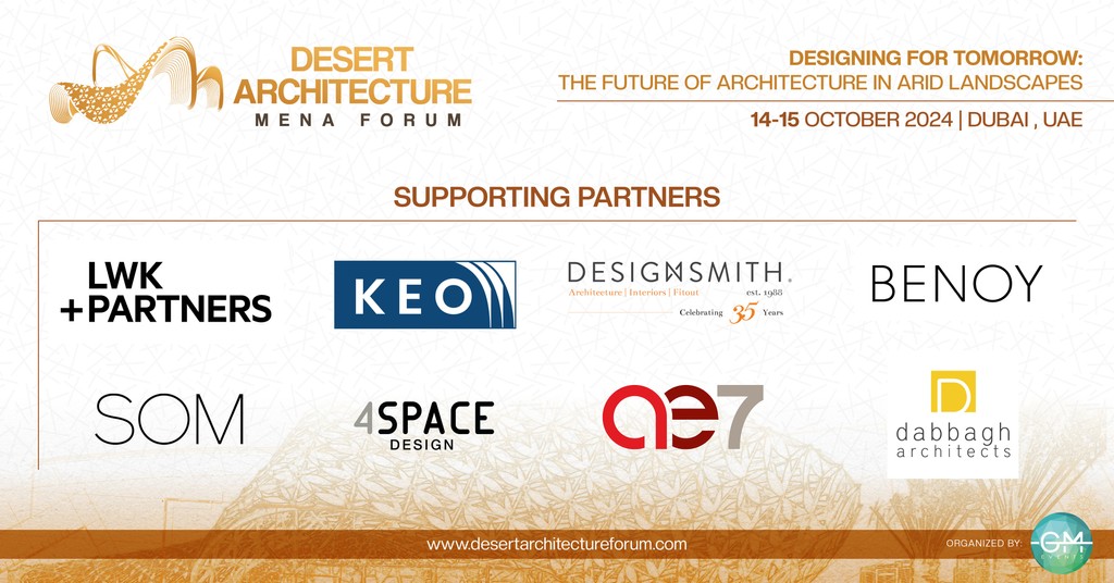 gmgroupdxb's tweet image. Supporting Partners for #DAForum2025: LWK + PARTNERS, KEO Intl, Designsmith, Benoy, SOM, 4SPACE, AE7 &amp;amp; Dabbagh Architects. Their sustainable design expertise drives innovation in the Middle East. desertarchitectureforum.com

#SustainableArchitecture #MENAarchitecture #gmevents