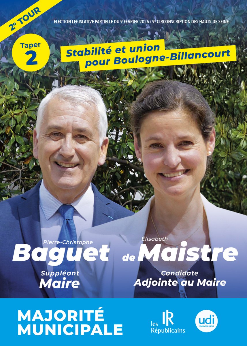 Le temps du rassemblement et de l’apaisement est désormais venu. Vous aimez vivre à Boulogne-Billancourt, dimanche 9 février, votez pour vous ! #BoulogneBillancourt #circo9209
