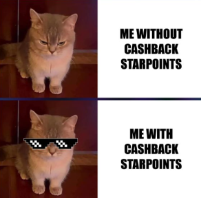 starworksglobal's tweet image. POV: You’re a sad cat, just chilling... until StarPOINTS cashback drops into your account. 💸✨
Suddenly, you’re the happiest kitty in town! 🐾😸

#StarPOINTS #Blockchain #Crypto #Cryptomeme #Meme