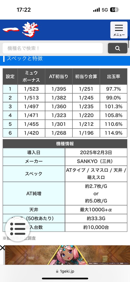takumin1996's tweet photo. これ絶対嘘だろ
AT初当たりよりミュウボーナスのほうが重いのにAT引かないで3回ミュウボーナスなんだが https://t.co/hAbYLrhC8g