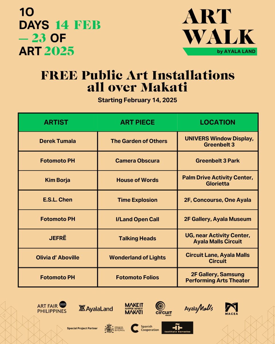 torlon_bush's tweet photo. Are you ready for #10DaysOfArtPH, Makatizens? 🤩🙌 Check out this quick guide to all the exciting events happening in Makati this February.

#10DaysOfArtPH #ArtWalkByAyalaLand #MakeItHappen #MakeItMakati #ITAllHappensInMakati https://t.co/rinbIxcka7