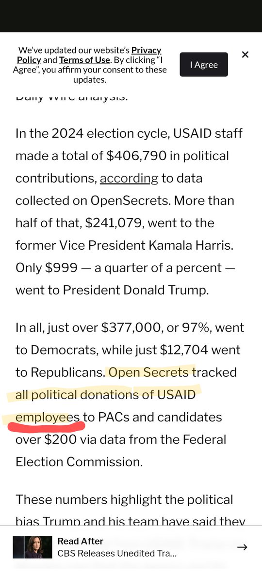 NUGLIFE_'s tweet photo. @WorldHallOfFun @DefiyantlyFree @elonmusk Read the article, it clearly states political donations are from employees, not public funding in USAID. I followed the link to OpenSecrets to be sure. Source clarifies 0% comes from the USAID organization. Don't be convinced by everything you read. Do your own research. https://t.co/ubofZOJLqF