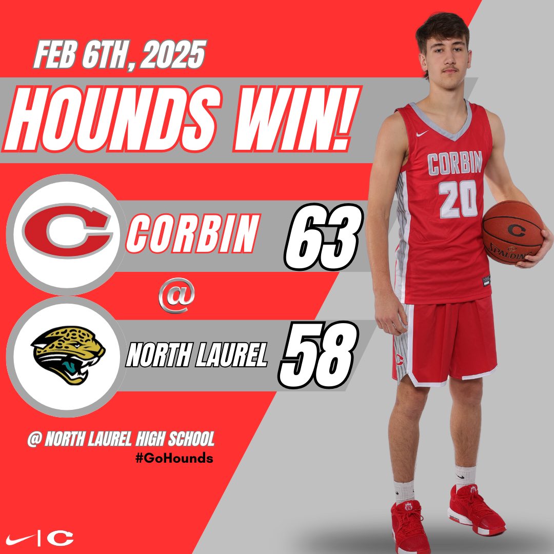 RedhoundHoops's tweet image. How about those Redhounds!?!? Corbin 63 North Laurel 58!! #GoHounds 🔴⚪️
