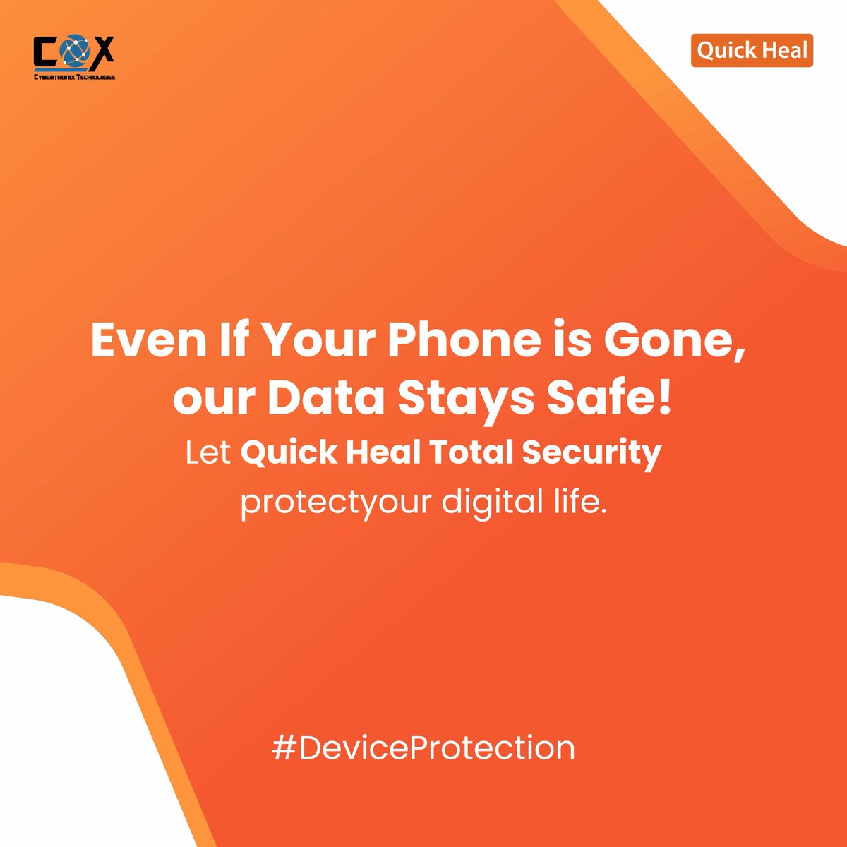 Lost your phone? Strangers can access your data! Protect it with Quick Heal Total Security—track, lock, and secure your device remotely. 🔐📍

🛒 Get it now on Amazon, Noon, and Carrefour!

🎁 Free trial: quickheal.cybertronixllc.com

#QuickHeal #CybertronixTechnologiesLLC