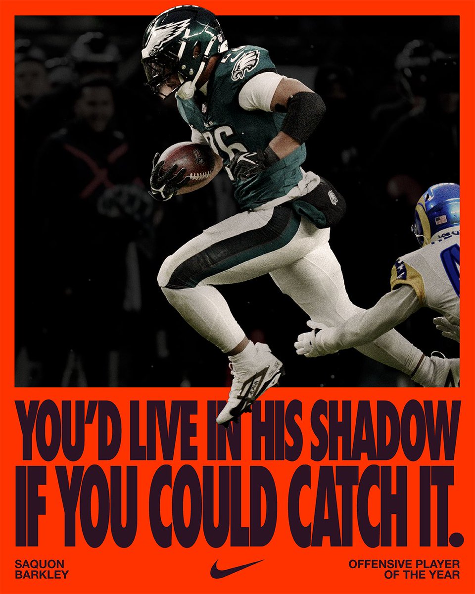 Nike's tweet image. Blink and you’ll miss him.

Big ups to Offensive Player of the Year, Saquon Barkley.
