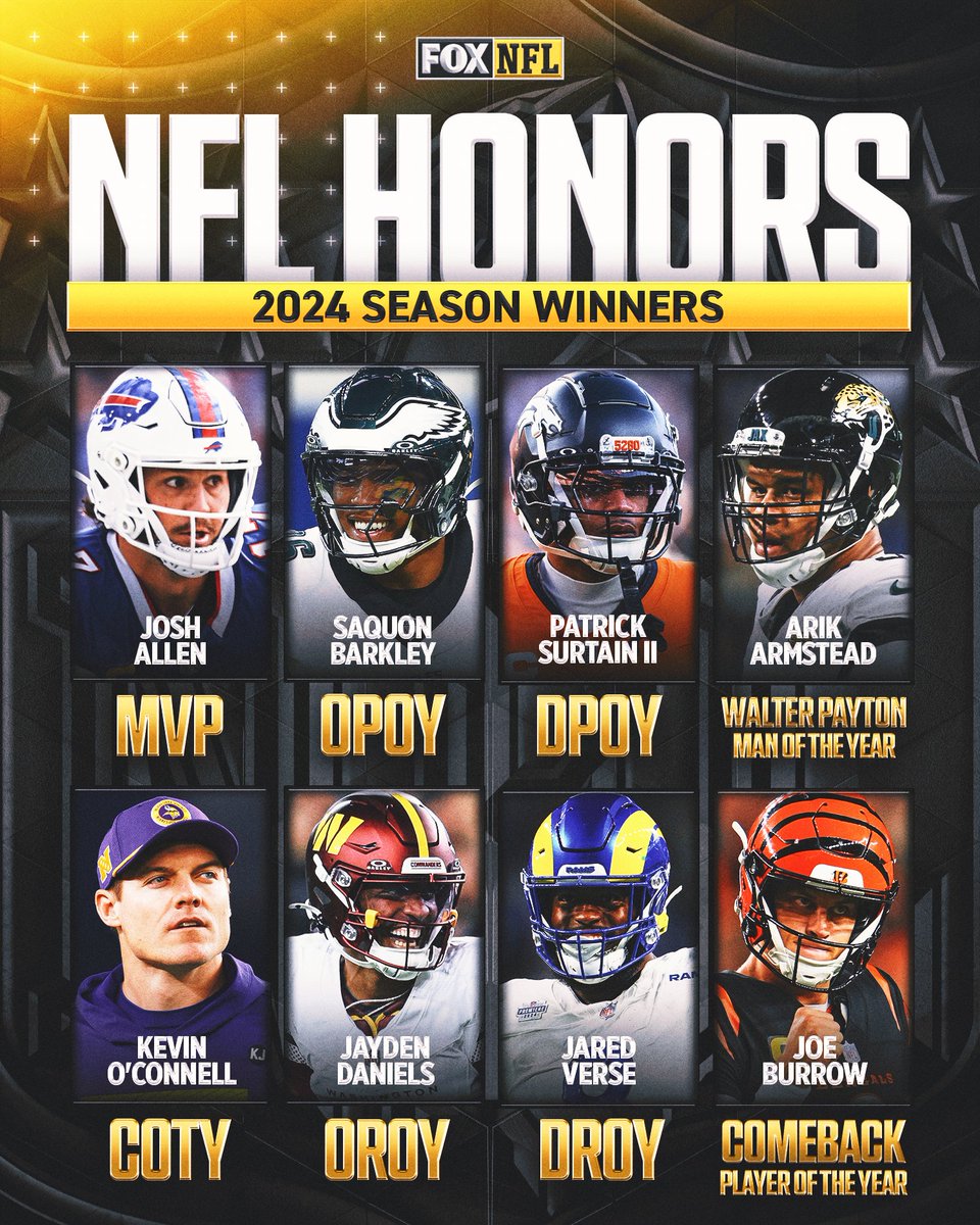 Congrats to the NFL Honors award winners 🏆