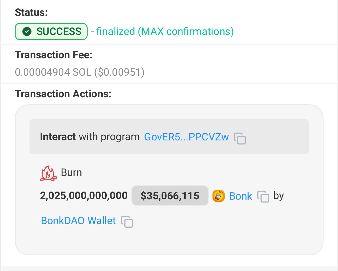 The $BONK has been burned ❗️❗️❗️🔥🐉