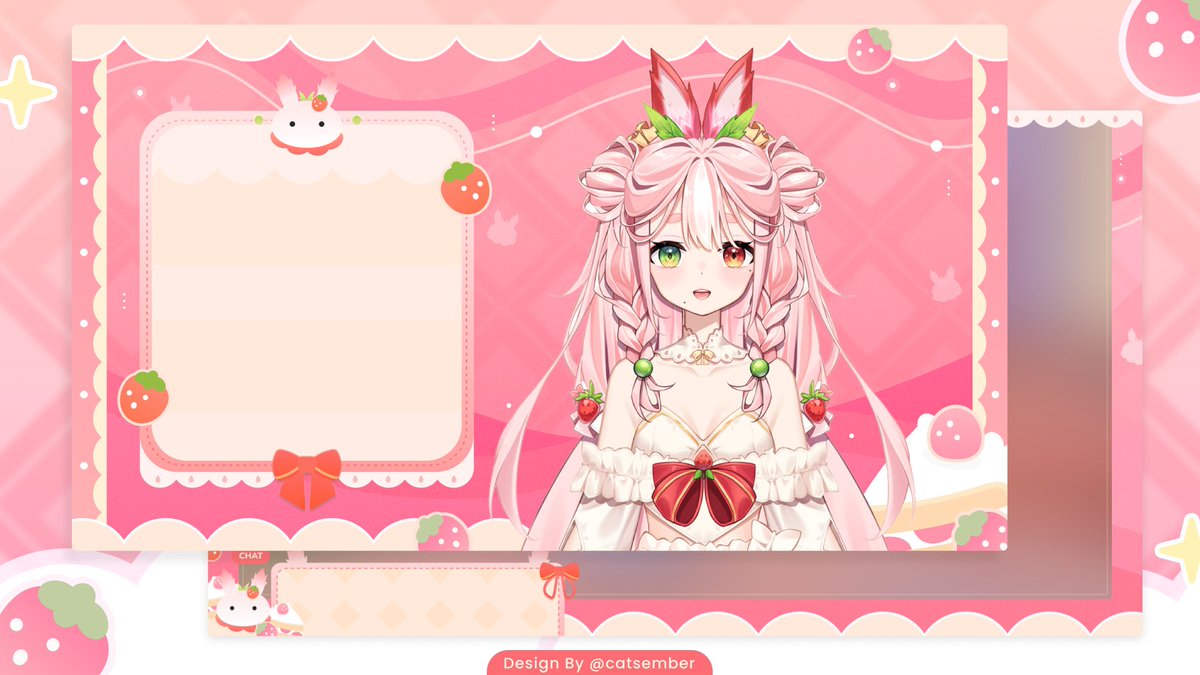 「 overlays &amp; schedule」🍓
client: @.UsachiYui 

Hello, Pink Month! Belated congrats on your debut, Yui-san!