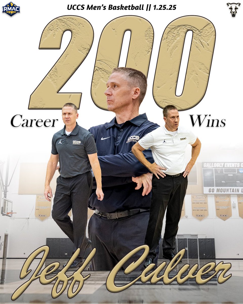 UCCS MBB (@uccsmbb) on Twitter photo With tonight’s win vs South Dakota Mines, Jeff Culver (<a href="/coach_culver/">Jeff Culver</a>) becomes the first Men’s Basketball coach in UCCS history to surpass 200 wins! 💪
#TeamUCCS With tonight’s win vs South Dakota Mines, Jeff Culver (<a href="/coach_culver/">Jeff Culver</a>) becomes the first Men’s Basketball coach in UCCS history to surpass 200 wins! 💪
#TeamUCCS