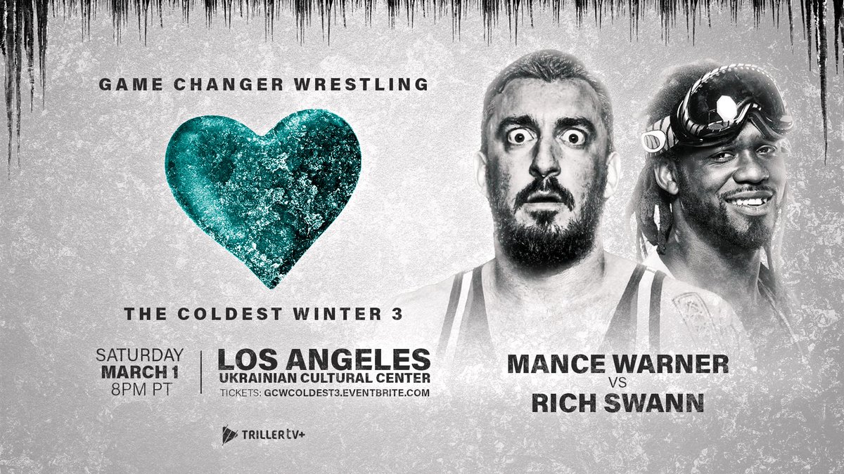 GCWrestling_'s tweet image. GCW returns to LOS ANGELES on Saturday, March 1st!

Already Signed:
Joey Janela vs Super Crazy
Gahbage Daddies vs VIF
Mance Warner vs Rich Swann
Desperados vs Bollywood Boyz
Masha Slamovich
Megan Bayne
Effy
+more

Get Tix:
GCWCOLDEST3.EVENTBRITE.COM

Watch LIVE on @FiteTV+