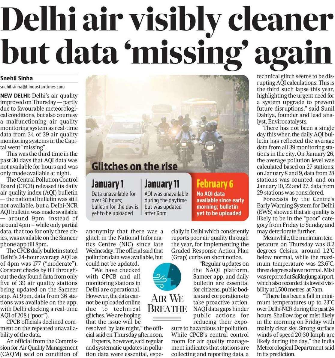 Bhavreen Kandhari (@bhavreenmk) on Twitter photo Delhiโs air quality โimprovedโ today, but only because real time data from 34 out of 39 monitoring systems went missing. Technical glitches shouldnโt mask pollution levels. Reliable data is essential for public health & effective action.
<a href="/CPCB_OFFICIAL/">Central Pollution Control Board</a> <a href="/CAQM_Official/">Commission for Air Quality Management</a> Delhiโs air quality โimprovedโ today, but only because real time data from 34 out of 39 monitoring systems went missing. Technical glitches shouldnโt mask pollution levels. Reliable data is essential for public health & effective action.
<a href="/CPCB_OFFICIAL/">Central Pollution Control Board</a> <a href="/CAQM_Official/">Commission for Air Quality Management</a>