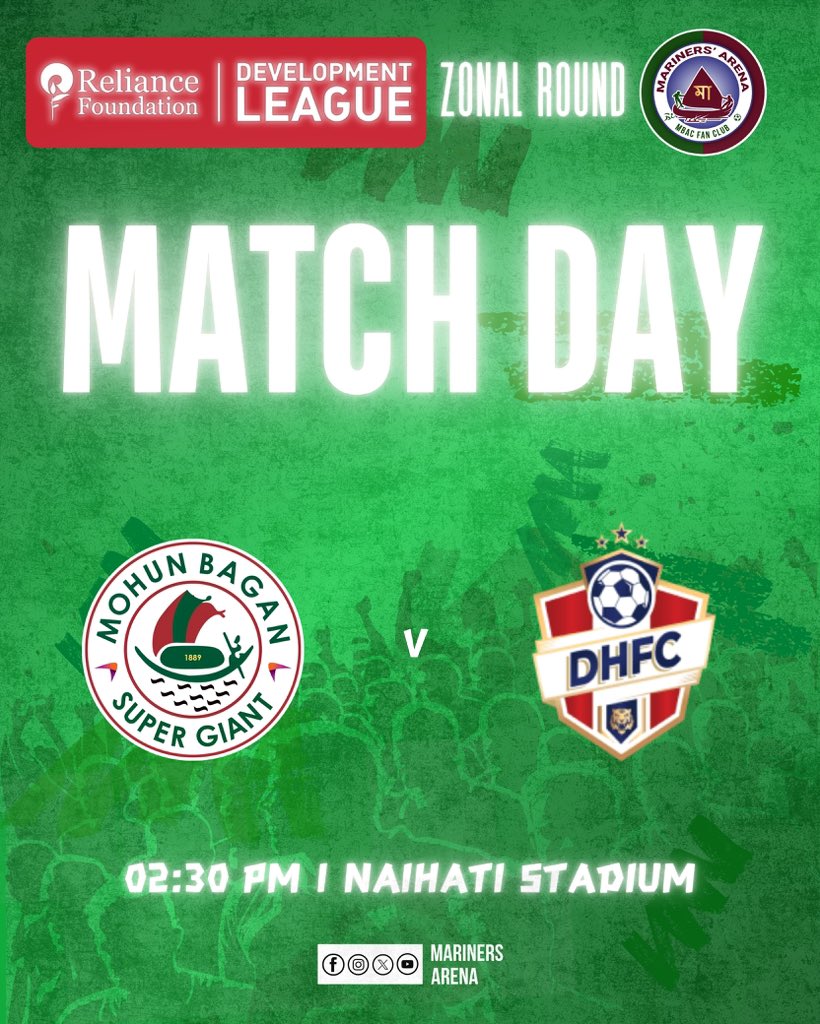 ArenaMariners's tweet photo. Our boys kick off RFDL East Zonal Round today as they face Diamond Harbour Fc in Naihati.
Also, have a look at the complete schedule of this round. 🙌💚❤️
@mohunbagansg @ril_foundation
#RFDL #U21 #ZonalRound #MBSG #marinersarena #JoyMohunBagan https://t.co/KLq6FqHqGh