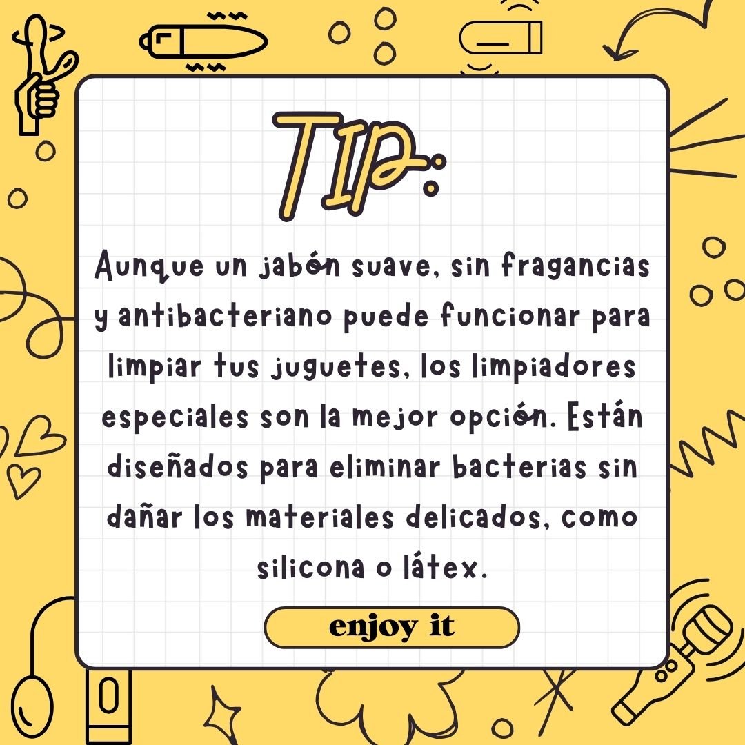 ✨ Tip para cuidar tus juguetes ✨ Cuando se trata de limpiar tus juguetes de adulto, la clave es elegir un método seguro que mantenga su material en buen estado y garantice tu salud. 🛁💖 #CuidadoIntimo #JuguetesLimpios #SaludYPlacer #ConsejosÚtiles #EnjoyIt