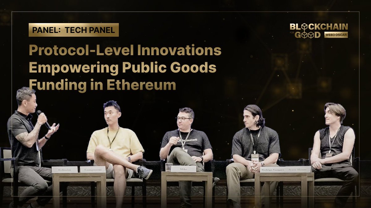 Blockchain for Good Alliance (BGA) (@chainforgood) on Twitter photo š§Ā How can protocol-level innovations enhance public goods funding on Ethereum?
š„Ā Watch the full panel: bit.ly/4hp8gVW
šļøĀ Featuring
⢠<a href="/felixsim/">Felix Sim</a> (<a href="/SaladVentures/">Saladš„</a>)
⢠<a href="/composeus/">composeus.eth</a> (<a href="/DV_Labs/">DV Labs</a>, <a href="/Obol_Collective/">Obol Collective</a>)
⢠<a href="/Mike0_Immunefi/">Mike OāKeeffe</a> (<a href="/immunefi/">Immunefi</a>)
⢠Rodrigo Vasquez š§Ā How can protocol-level innovations enhance public goods funding on Ethereum?
š„Ā Watch the full panel: bit.ly/4hp8gVW
šļøĀ Featuring
⢠<a href="/felixsim/">Felix Sim</a> (<a href="/SaladVentures/">Saladš„</a>)
⢠<a href="/composeus/">composeus.eth</a> (<a href="/DV_Labs/">DV Labs</a>, <a href="/Obol_Collective/">Obol Collective</a>)
⢠<a href="/Mike0_Immunefi/">Mike OāKeeffe</a> (<a href="/immunefi/">Immunefi</a>)
⢠Rodrigo Vasquez