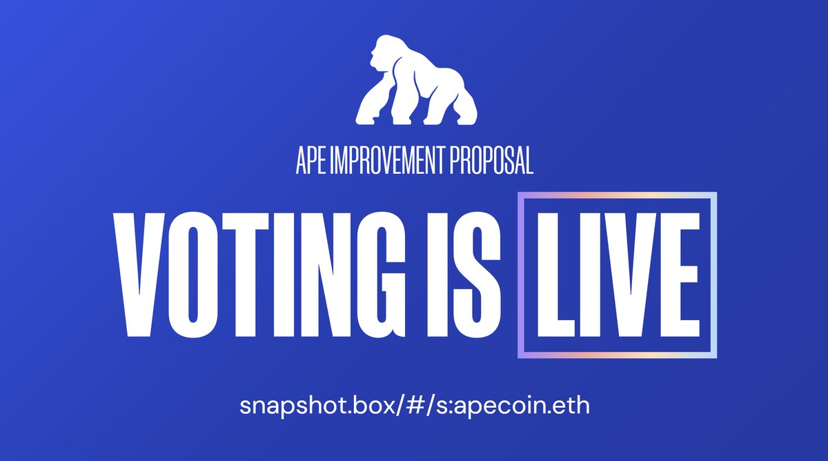 ApeCoin Updates (@apecoinupdates) on Twitter photo AIP VOTING IS LIVE!
๐น AIP-529: Development and Enhancement of APE-BOT Discord Tipping Bot by <a href="/MisterGorr/">MisterGรRR โฉ๏ธ</a>
๐น AIP-540: Ape Shoes: An affordable and comfortable approach for ROI within the DAO by <a href="/RageOfPotato/">evil โฆฟโฆฟโฆฟ</a>
Keep reading to learn more ๐งต๐งต AIP VOTING IS LIVE!
๐น AIP-529: Development and Enhancement of APE-BOT Discord Tipping Bot by <a href="/MisterGorr/">MisterGรRR โฉ๏ธ</a>
๐น AIP-540: Ape Shoes: An affordable and comfortable approach for ROI within the DAO by <a href="/RageOfPotato/">evil โฆฟโฆฟโฆฟ</a>
Keep reading to learn more ๐งต๐งต