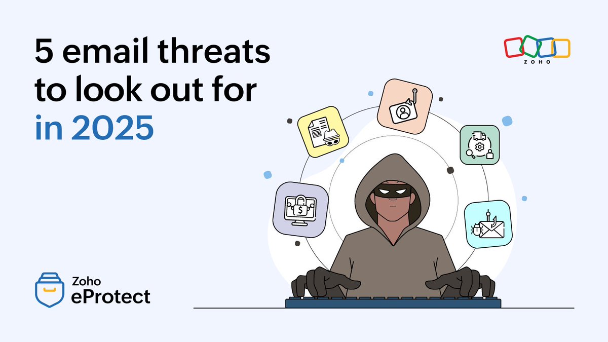 ZohoeProtect's tweet image. Email threats are rapidly evolving. Hackers are creating ransomware and AI-driven BEC attacks to expand their attack surface with increasing sophistication.
🛡️Read about the 5 email threats that you need to watch out for in 2025 👉 zurl.co/TLZXx
#cybersecurity