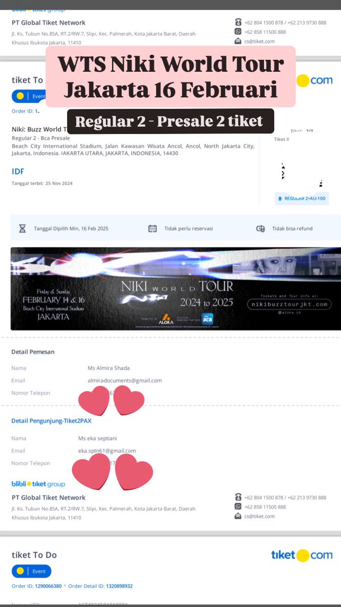 scndforlori's tweet photo. [help rt pls]
want to sale / wts niki buzz world tour jakarta / niki buzz jkt
= 2 tiket Reguler
17
16 Feb / Day 2
$ 900 rb (bisa nego)

#WTS #NIKIBUZZWORLDTOUR #WANTTOSELL https://t.co/GsiTDpcnwi