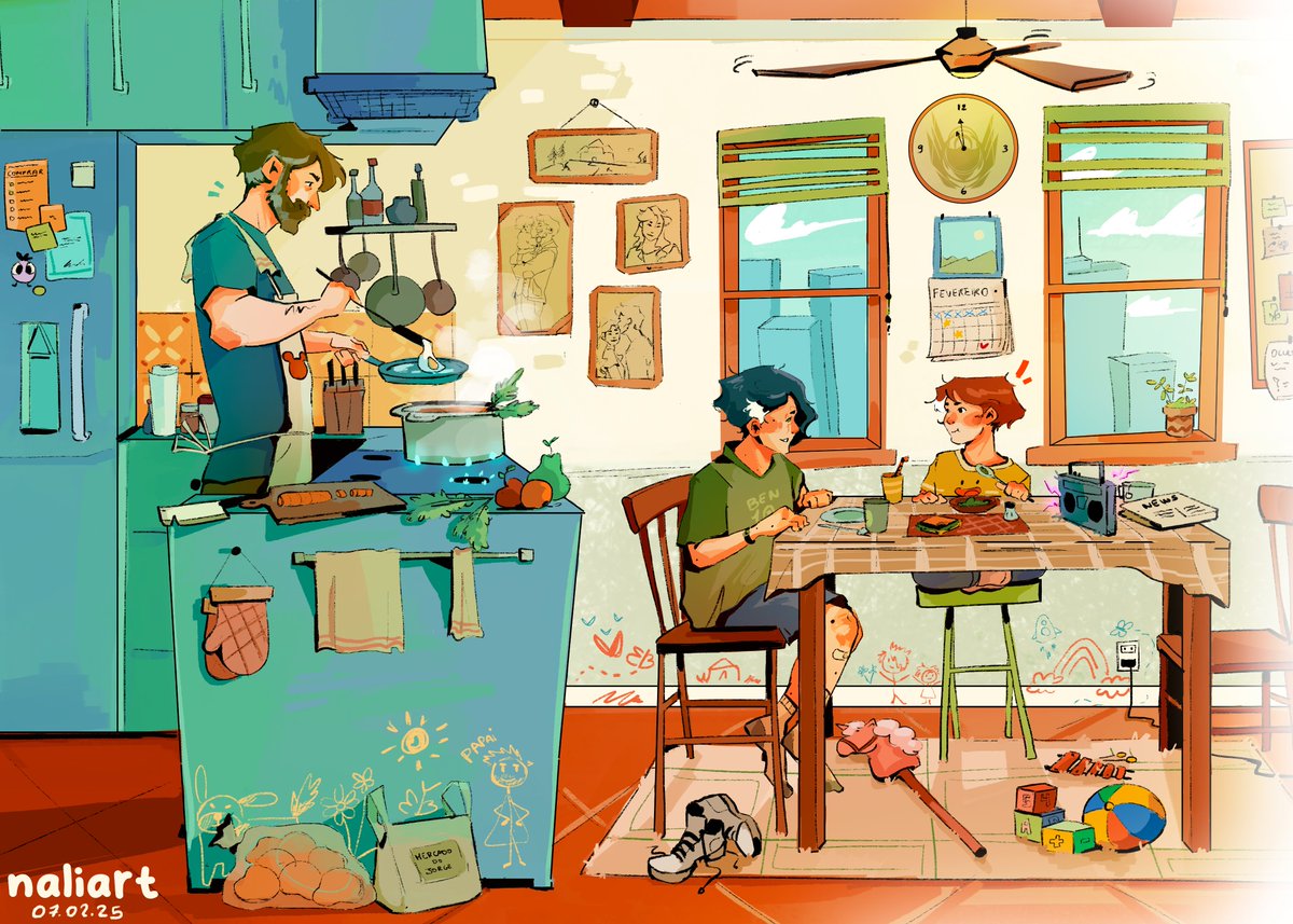 Naliart_'s tweet image. Ser pai solteiro não é fácil 🍳

#EnigmaDoMedo #enigmadomedofanart