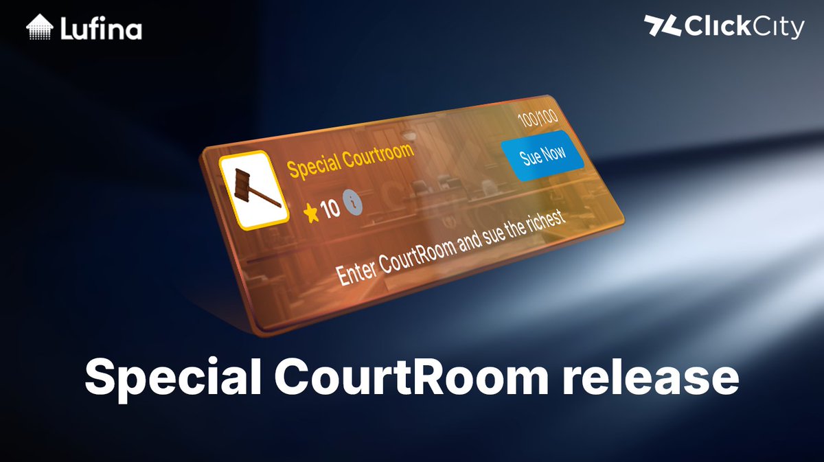 Dear Builders,

This is another way how new players can catch up to the top really fast. New booster shop item launched!

✨Special Courtroom✨

You can now Sue the richest player for only 1 FINA / 10 Stars ~20 cent each time!

You will get:  20m/18m/15m/10m CASH
(if target has