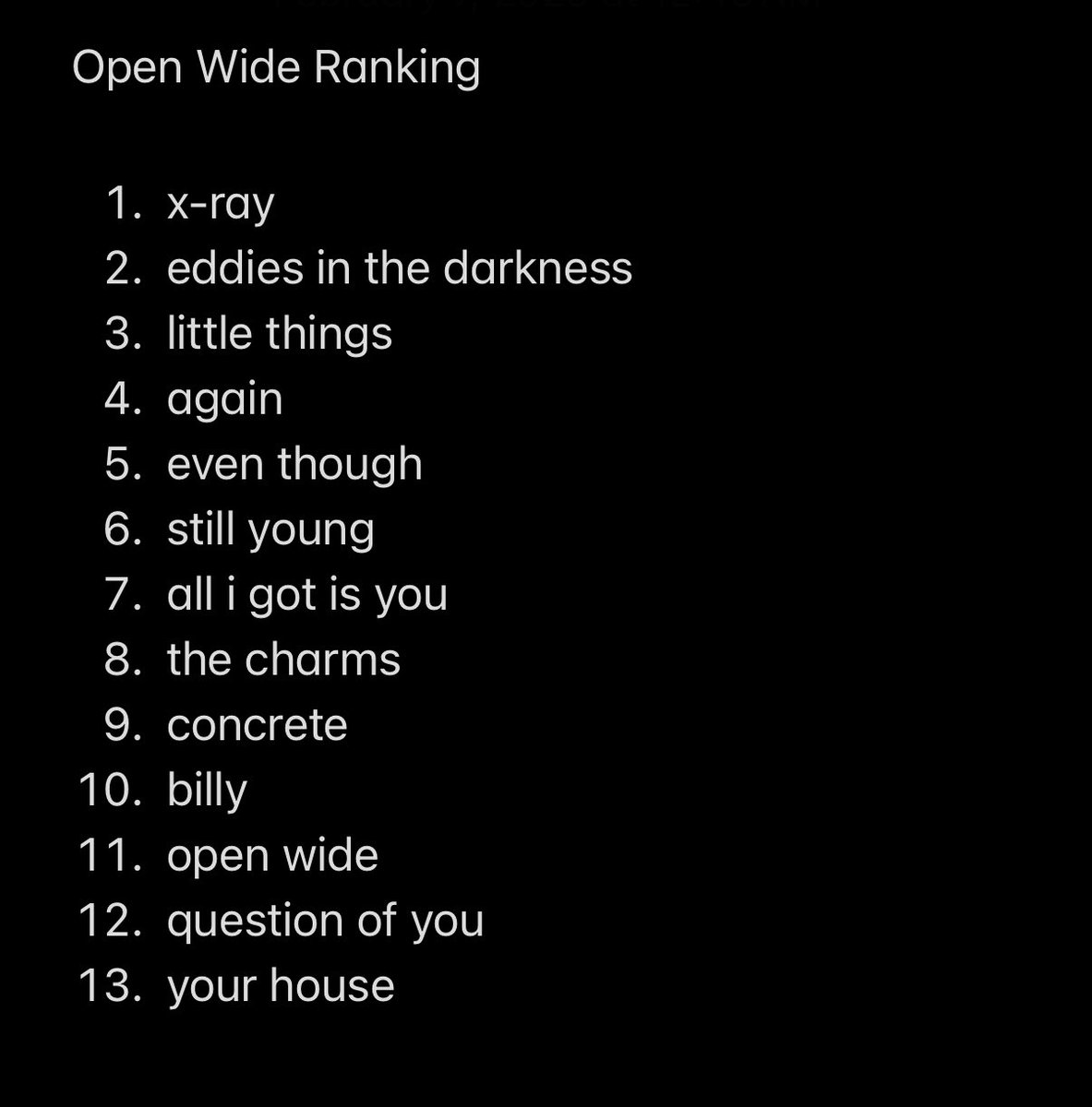 returning to inhaler twt to share. upon my first listen here is my official ranking: