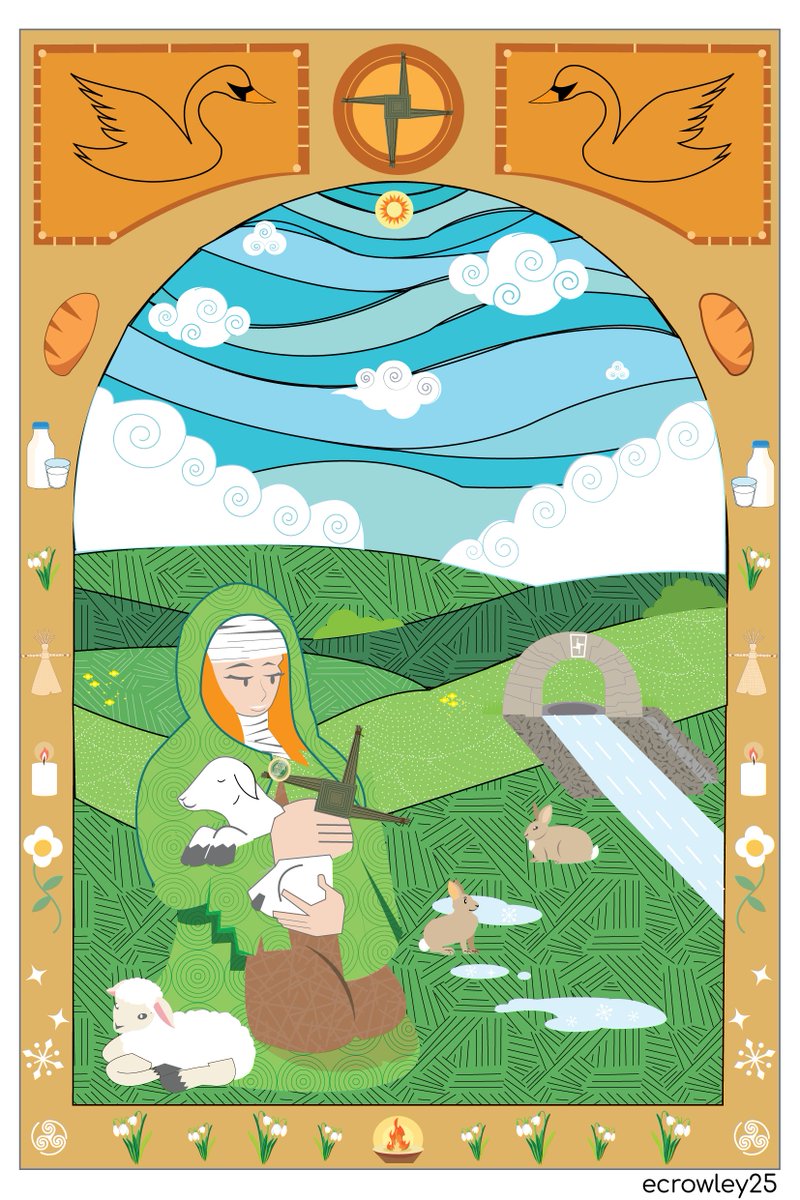 Happy #artclubie day!!
The theme this time was Imbolc also called Saint Brigit’s day the start of Spring.