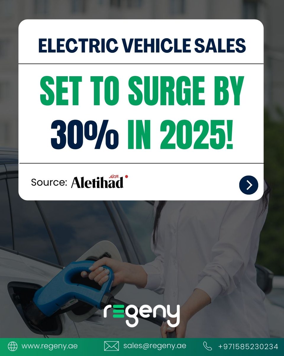 RegenyOfficial's tweet photo. EV sales will rise 30% in 2025, with 15.1M BEVs expected. China leads at 58%, Europe grows despite subsidy cuts, and the U.S. faces affordability challenges. 

This highlights the need for better EV charging.

#regeny #evsales #electricvehicles  #sustainabletransport #evcharging https://t.co/KKybZAMu3K