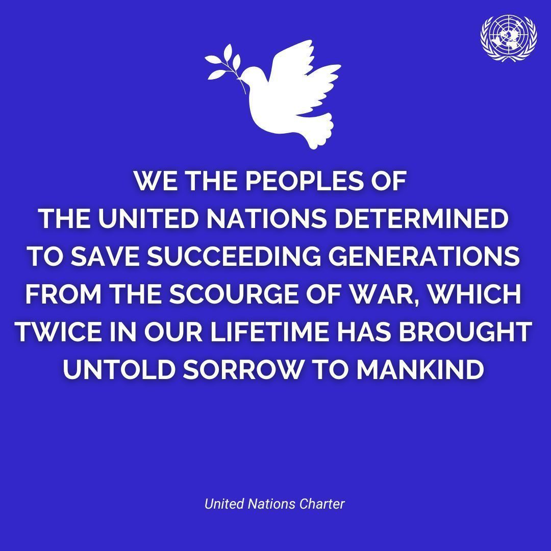 “We the peoples of the United Nations determined to save succeeding generations from the scourge of war...”

These words from the Preamble of the <a href="/UN/">United Nations</a> Charter remain as relevant in 2025 as they were in 1945. buff.ly/3WQb5qR